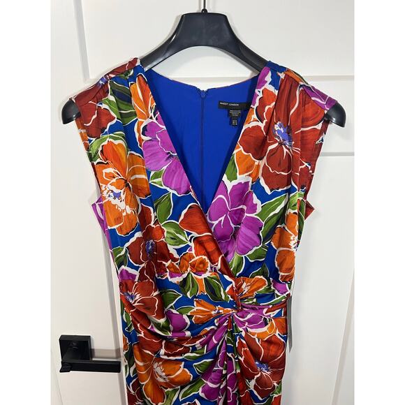 NEW! Maggy London Women's Sleeveless Midi Floral Dress V-Neck Size‎ 6 Wedding - Picture 4 of 12